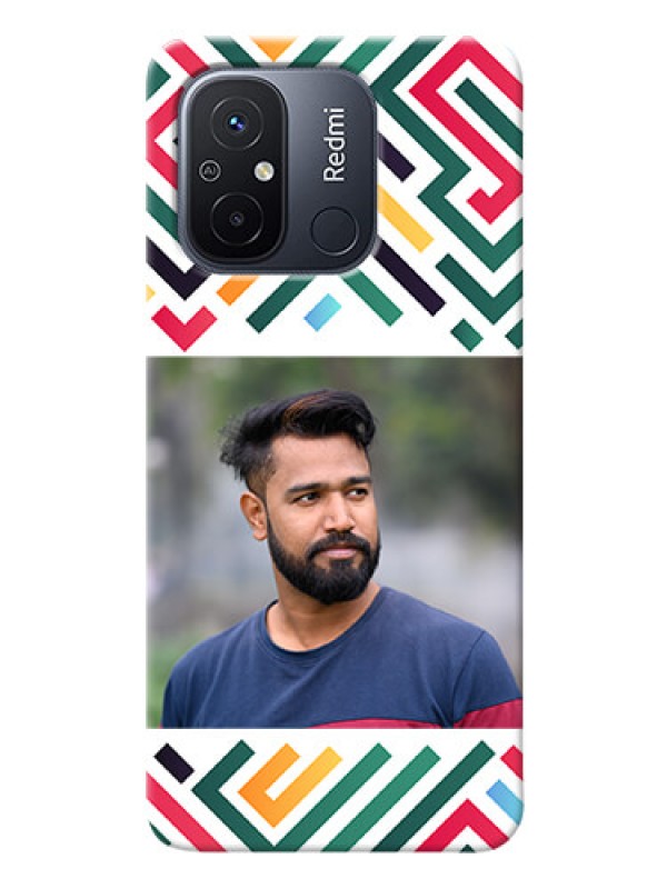 Custom Redmi 12C Custom Mobile Case with Colorful Maze Pattern Design