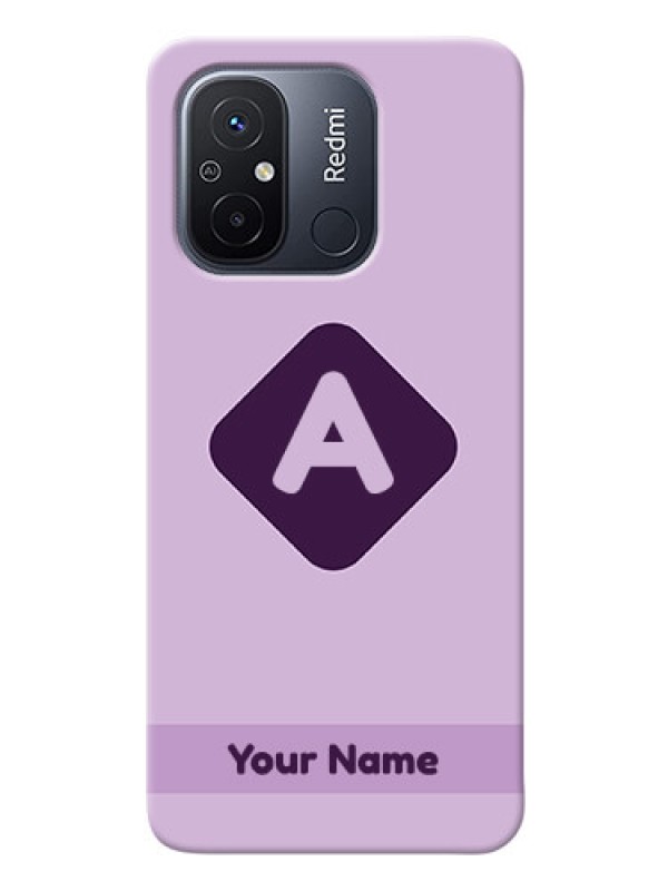 Custom Redmi 12C Custom Mobile Case with Custom Letter in curved badge Design