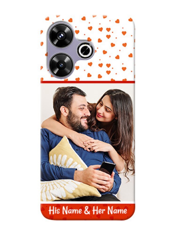 Custom Xiaomi Redmi 13 5G Phone Back Covers: Orange Love Symbol Design