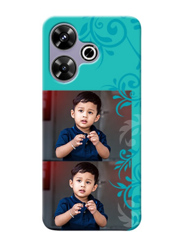 Custom Xiaomi Redmi 13 5G Mobile Cases with Photo and Green Floral Design