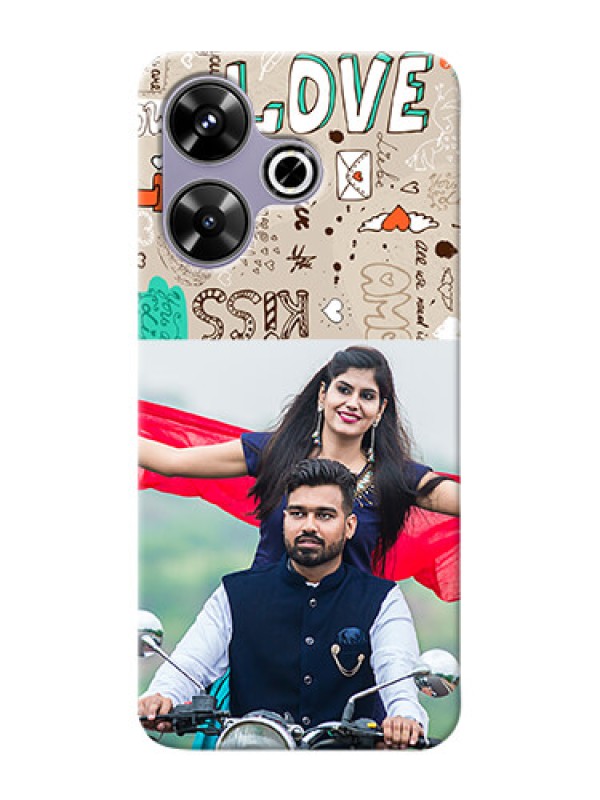 Custom Xiaomi Redmi 13 5G Personalised mobile covers: Love Doodle Pattern