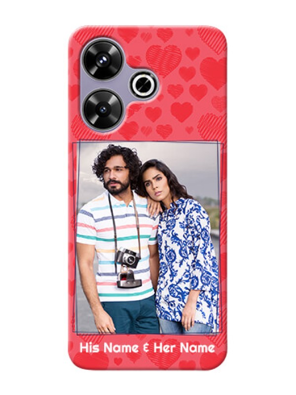 Custom Xiaomi Redmi 13 5G Mobile Back Covers: with Red Heart Symbols Design