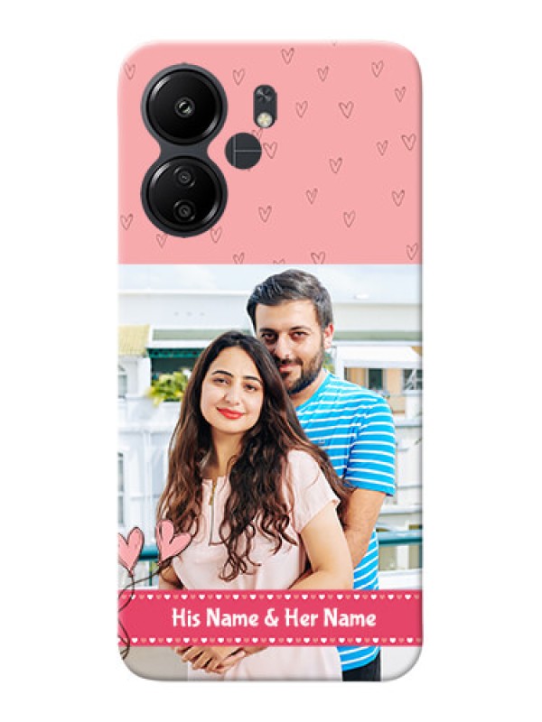 Custom Redmi 13C 4G phone back covers: Love Design Peach Color