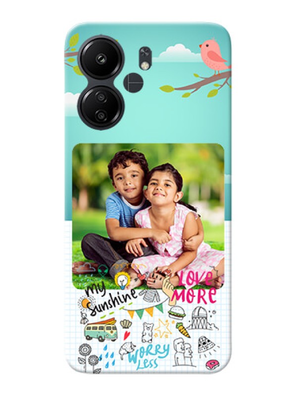 Custom Redmi 13C 4G phone cases online: Doodle love Design