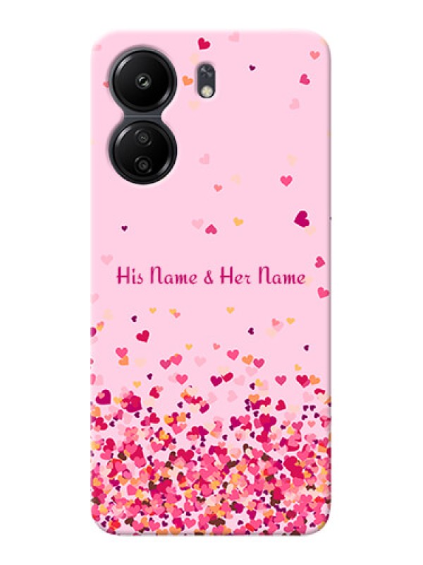 Custom Redmi 13C 4G Photo Printing on Case with Floating Hearts Design