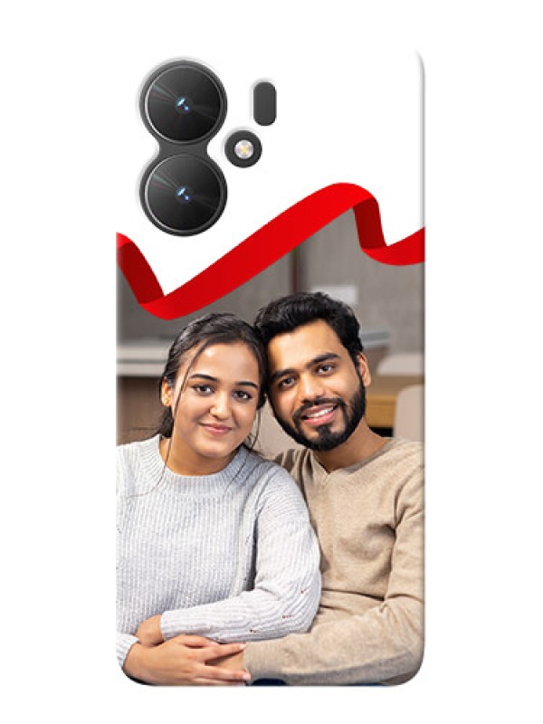 Custom Redmi 13C 5G custom phone cases: Red Ribbon Frame Design