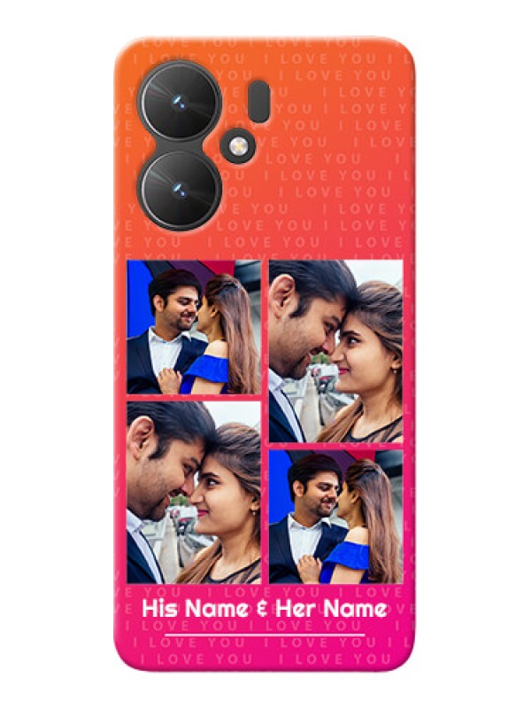 Custom Redmi 13C 5G custom back covers: I Love You Pink Design