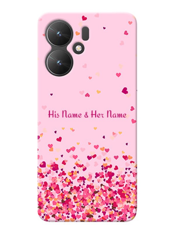 Custom Redmi 13C 5G Photo Printing on Case with Floating Hearts Design