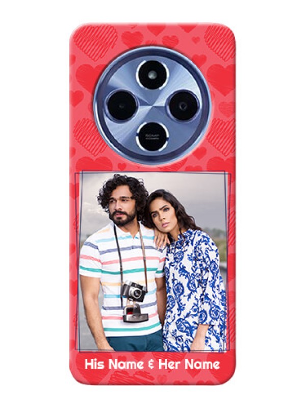 Custom Xiaomi Redmi 14C 5G Custom Hard Phone Case - With Red Heart Symbols Design