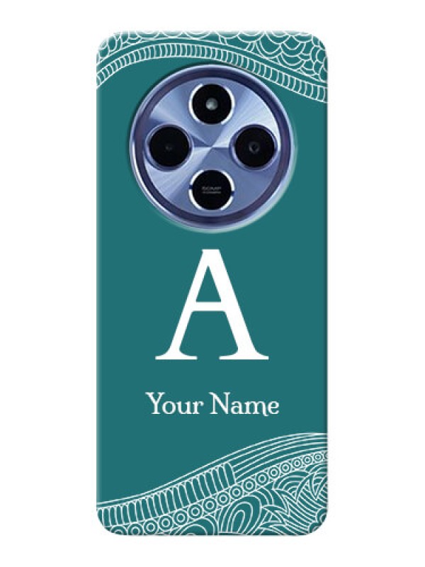 Custom Xiaomi Redmi 14C 5G Custom Hard Phone Case - Line Art Pattern With Custom Name Design