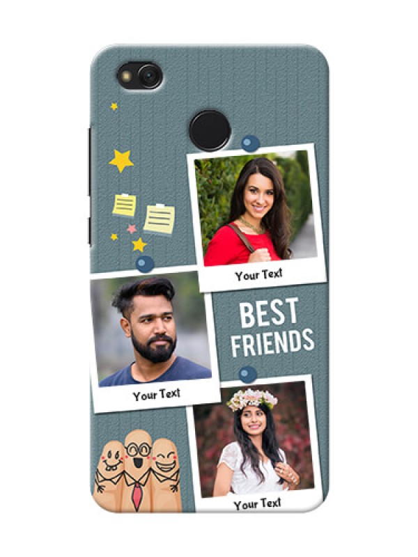 Custom Xiaomi Redmi 4 3 image holder with sticky frames and friendship day wishes Design