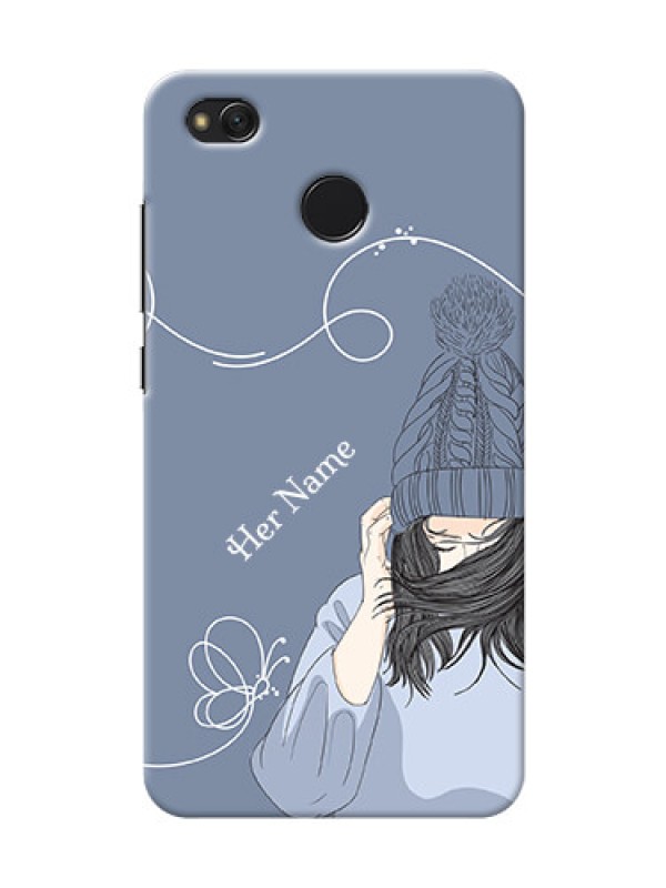 Custom Redmi 4 Custom Mobile Case with Girl in winter outfit Design