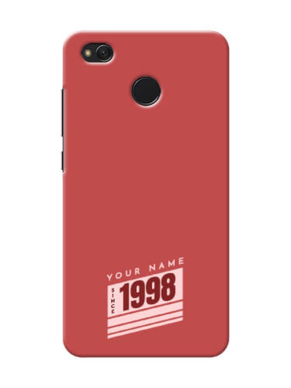 Custom Redmi 4 Phone Back Covers: Red custom year of birth Design