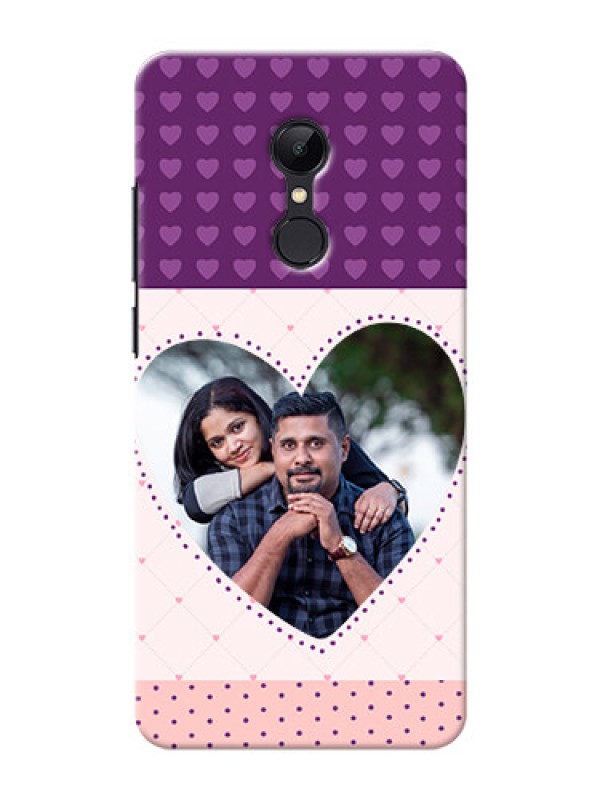 Custom Redmi 5 Mobile Back Covers: Violet Love Dots Design