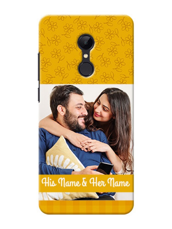 Custom Redmi 5 mobile phone covers: Yellow Floral Design