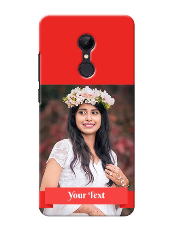 Custom Redmi 5 Personalised mobile covers: Simple Red Color Design
