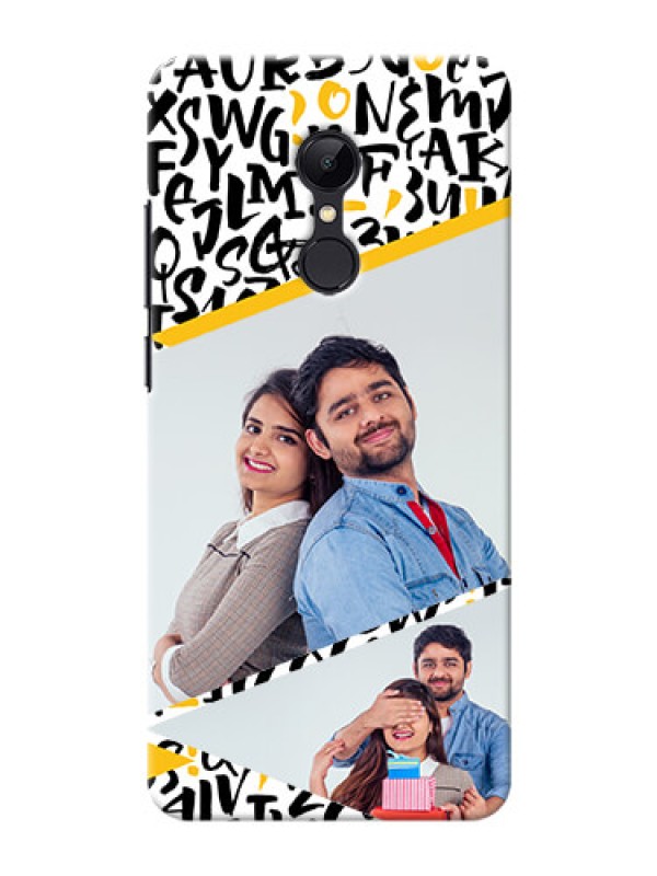 Custom Redmi 5 Phone Back Covers: Letters Pattern Design