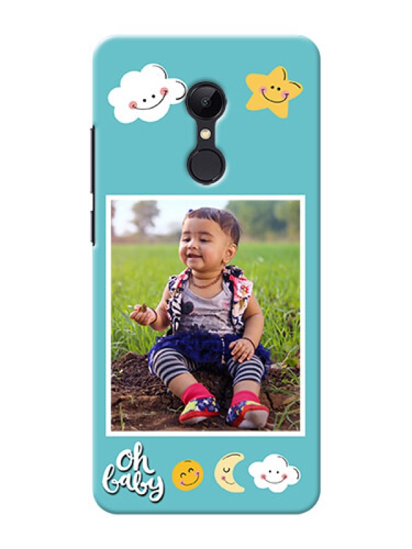 Custom Redmi 5 Personalised Phone Cases: Smiley Kids Stars Design