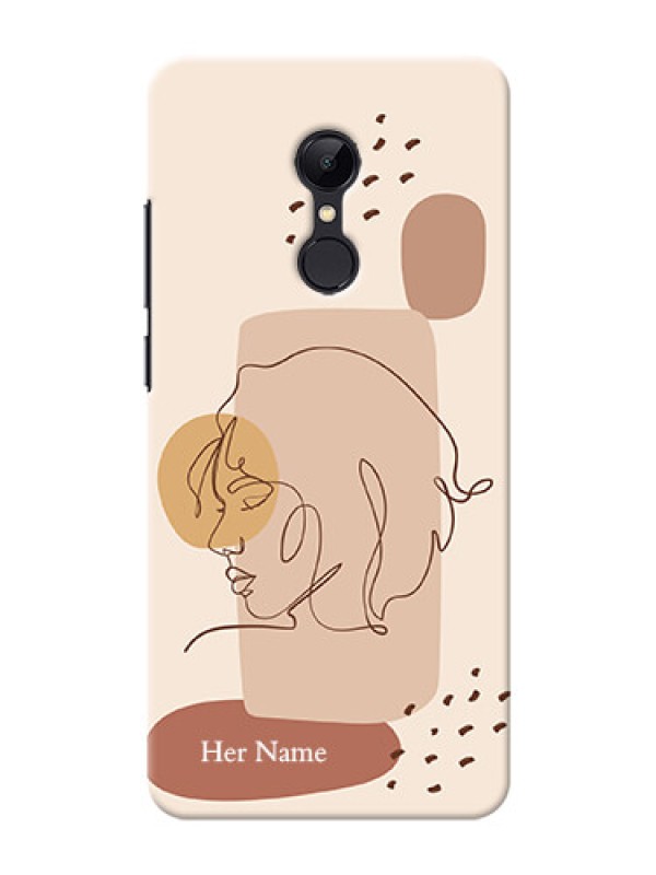 Custom Redmi 5 Custom Phone Covers: Calm Woman line art Design