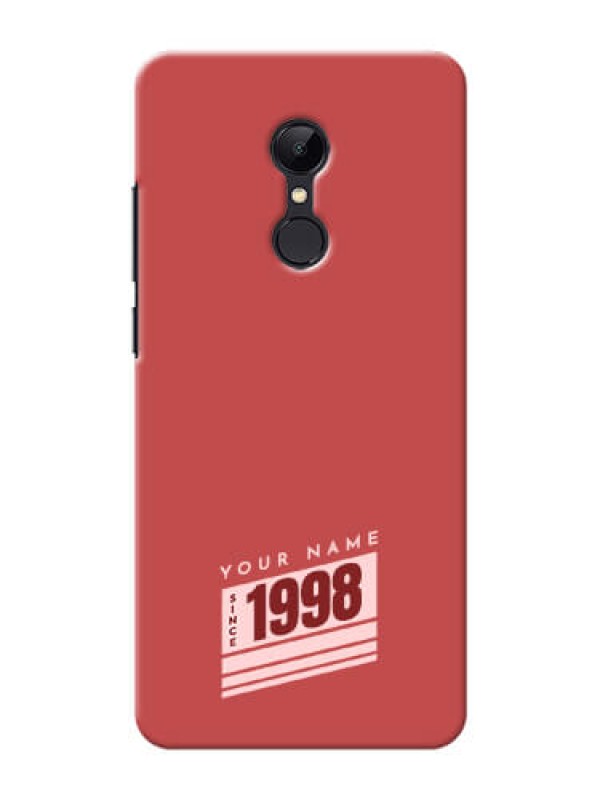Custom Redmi 5 Phone Back Covers: Red custom year of birth Design