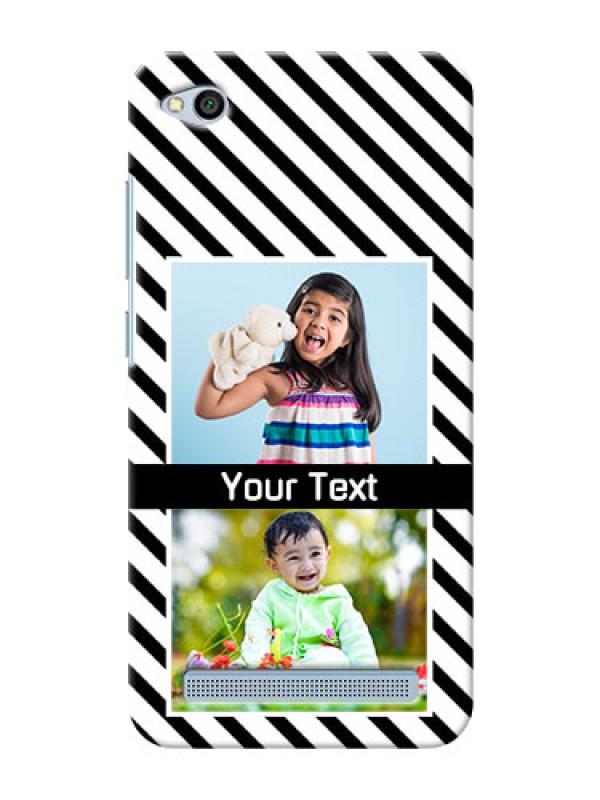 Custom Xiaomi Redmi 5A 2 image holder with black and white stripes Design