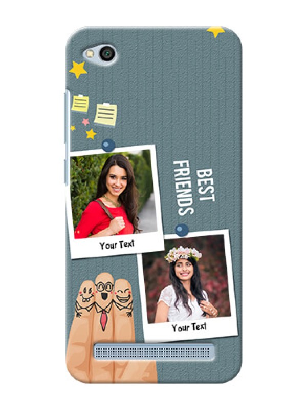 Custom Xiaomi Redmi 5A 3 image holder with sticky frames and friendship day wishes Design