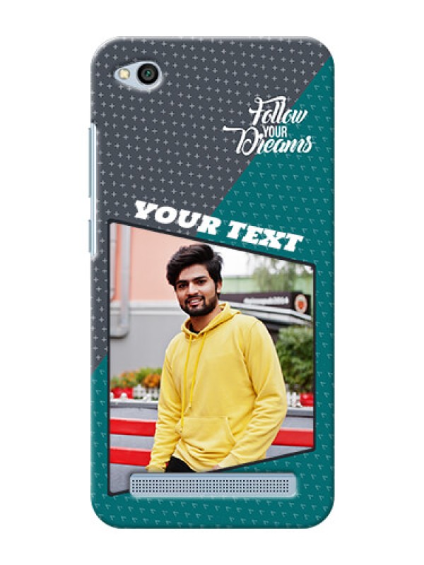 Custom Xiaomi Redmi 5A 2 colour background with different patterns and dreams quote Design