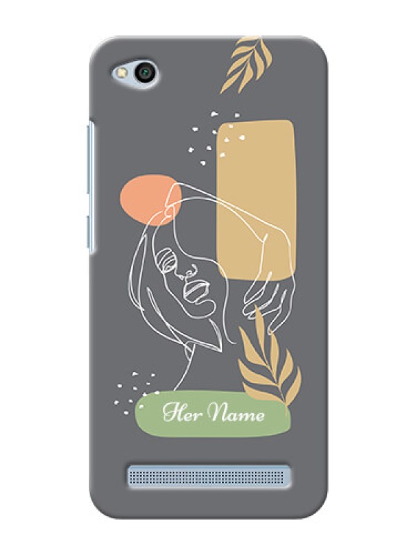 Custom Redmi 5A Phone Back Covers: Gazing Woman line art Design