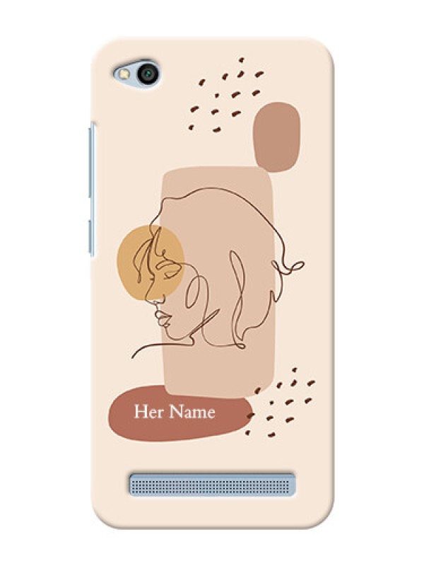 Custom Redmi 5A Custom Phone Covers: Calm Woman line art Design