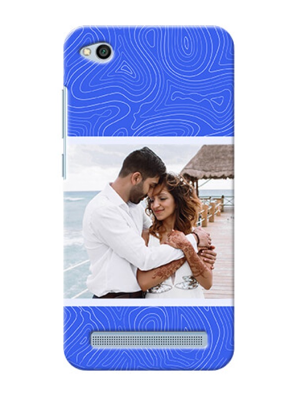 Custom Redmi 5A Mobile Back Covers: Curved line art with blue and white Design