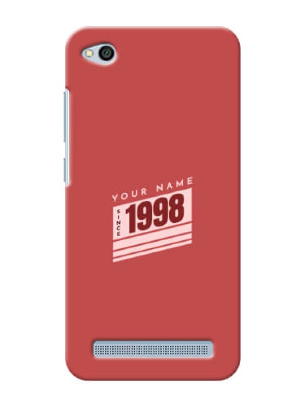 Custom Redmi 5A Phone Back Covers: Red custom year of birth Design
