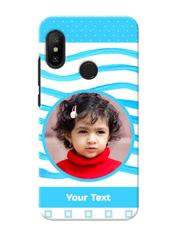Custom Redmi 6 Pro phone back covers: Simple Blue Case Design