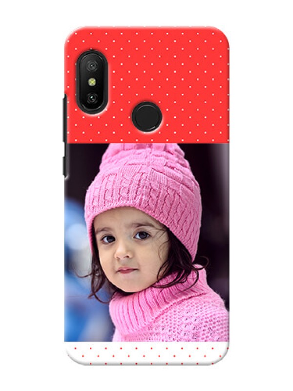 Custom Redmi 6 Pro personalised phone covers: Red Pattern Design