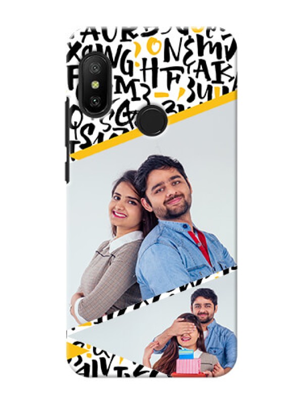 Custom Redmi 6 Pro Phone Back Covers: Letters Pattern Design