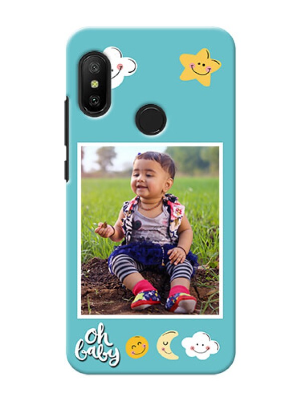 Custom Redmi 6 Pro Personalised Phone Cases: Smiley Kids Stars Design