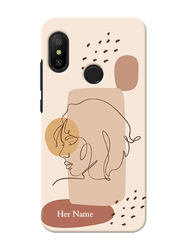 Custom Redmi 6 Pro Custom Phone Covers: Calm Woman line art Design