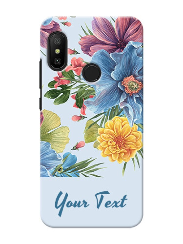 Custom Redmi 6 Pro Custom Phone Cases: Stunning Watercolored Flowers Painting Design