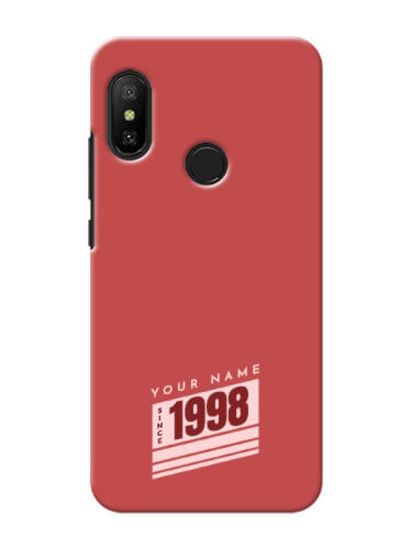 Custom Redmi 6 Pro Phone Back Covers: Red custom year of birth Design