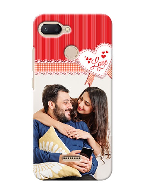 Custom Xiaomi Redmi 6 phone cases online: Red Love Pattern Design