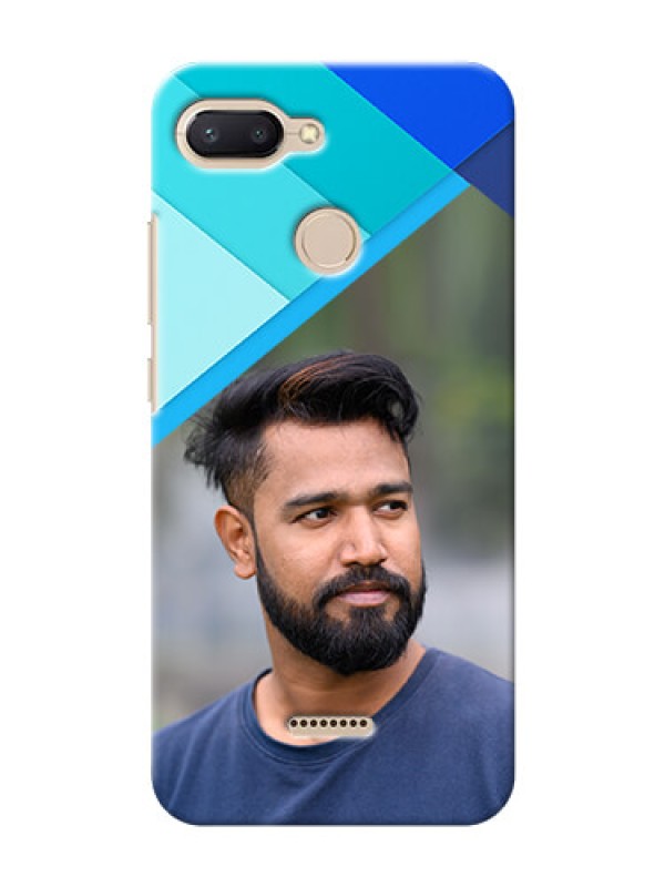 Custom Xiaomi Redmi 6 Phone Cases Online: Blue Abstract Cover Design