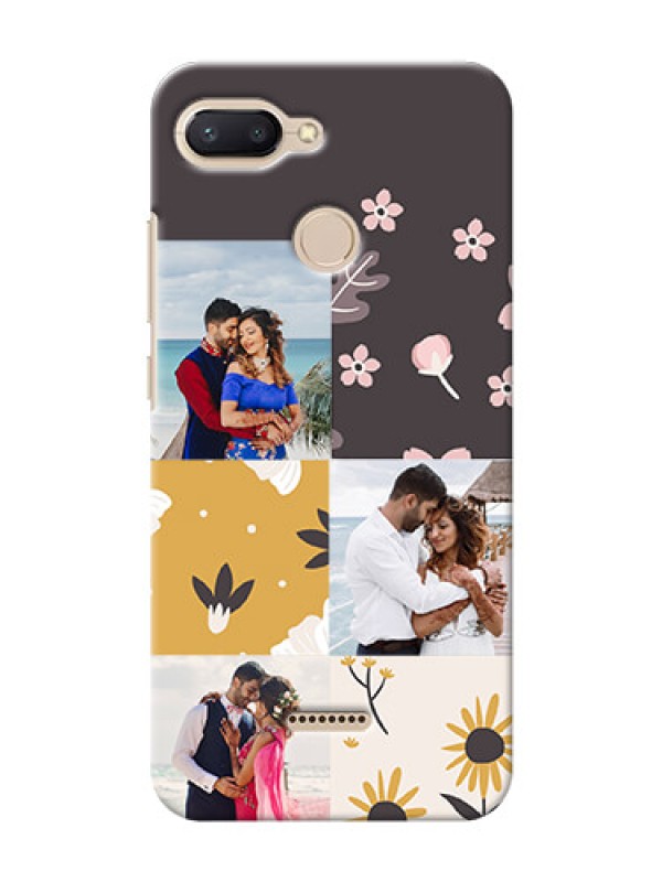 Custom Xiaomi Redmi 6 phone cases online: 3 Images with Floral Design