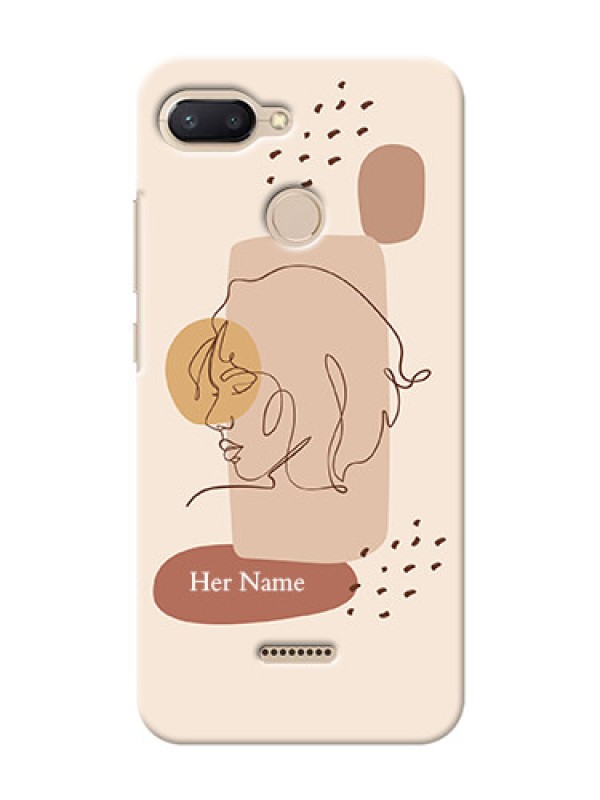 Custom Redmi 6 Custom Phone Covers: Calm Woman line art Design
