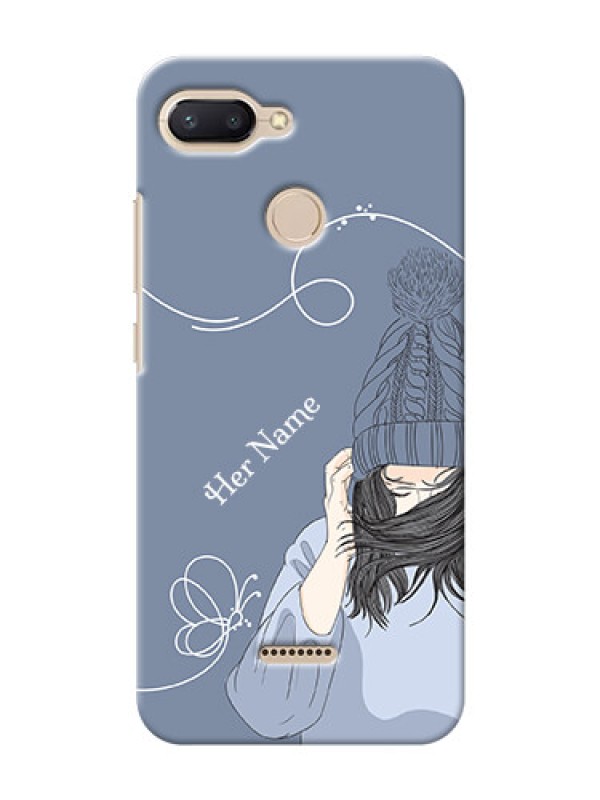 Custom Redmi 6 Custom Mobile Case with Girl in winter outfit Design