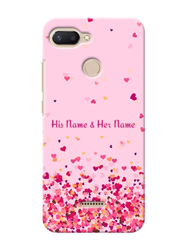 Custom Redmi 6 Phone Back Covers: Floating Hearts Design
