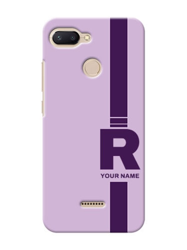 Custom Redmi 6 Custom Phone Covers: Simple dual tone stripe with name Design