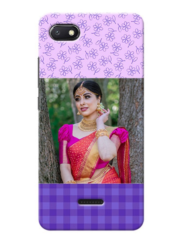 Custom Redmi 6A Mobile Cases: Purple Floral Design