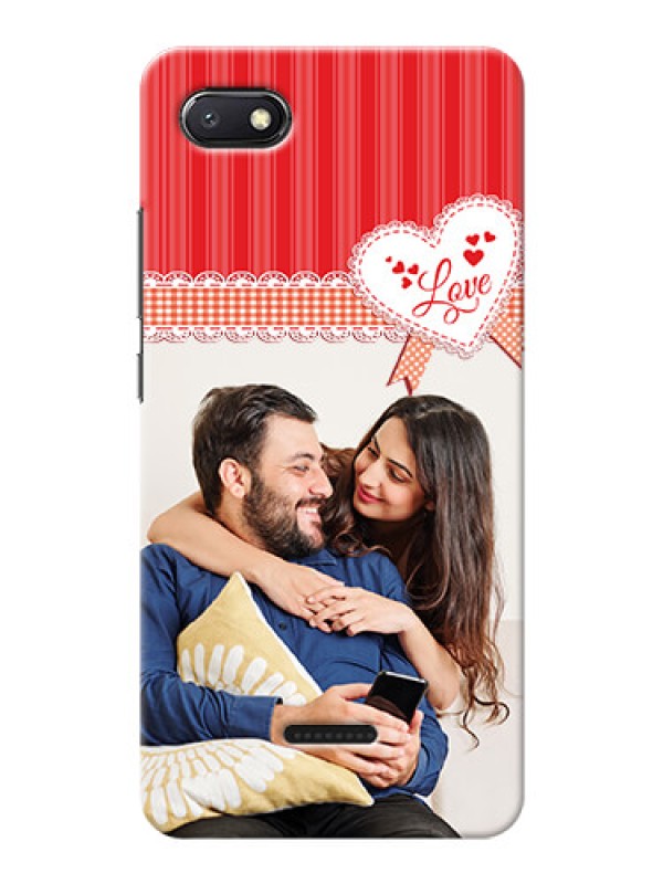 Custom Redmi 6A phone cases online: Red Love Pattern Design
