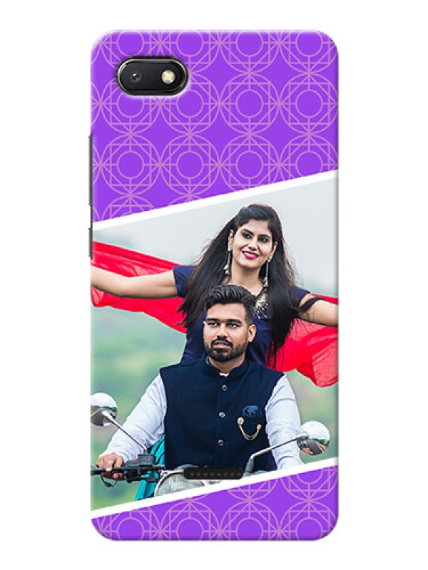Custom Redmi 6A mobile back covers online: violet Pattern Design