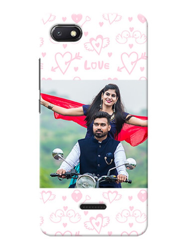 Custom Redmi 6A personalized phone covers: Pink Flying Heart Design
