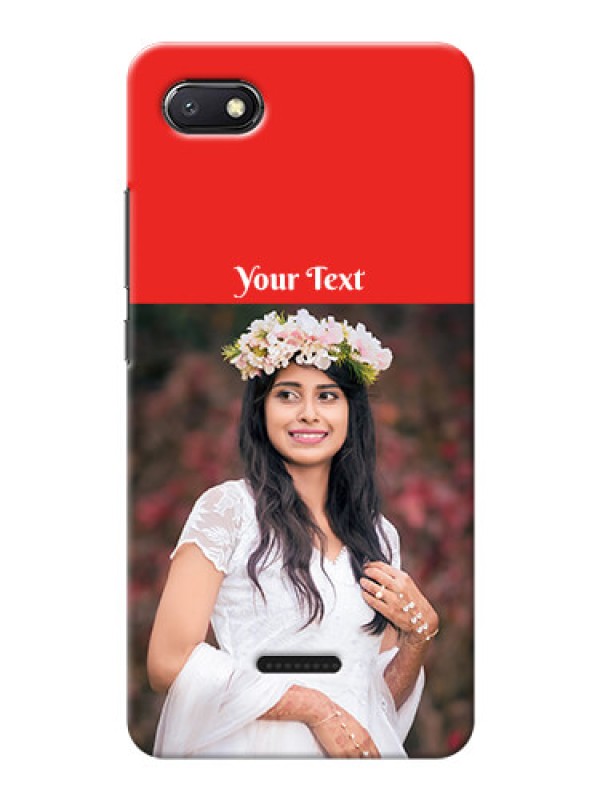 Custom Redmi 6A Personalised mobile covers: Simple Red Color Design